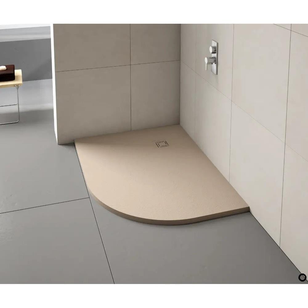 Merlyn Offset Quadrant Shower Tray Sandstone / 1200 x 900 Right Hand Merlyn Truestone Offset Quadrant Shower Tray
