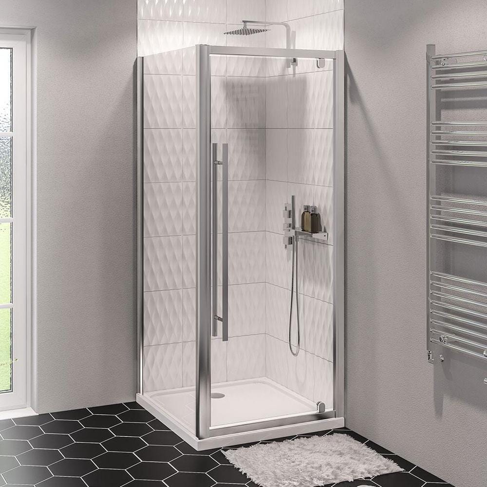 Eastbrook Pivot Shower Door Chrome / 760mm Eastbrook Vantage 2000 Pivot Shower Door
