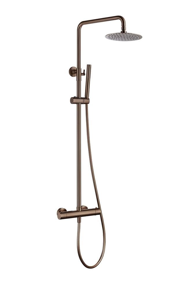 Aquarius Bathrooms Exposed Shower Set Aquarius RainLux Cool Touch Adjustable Round Exposed Shower Valve and Kit