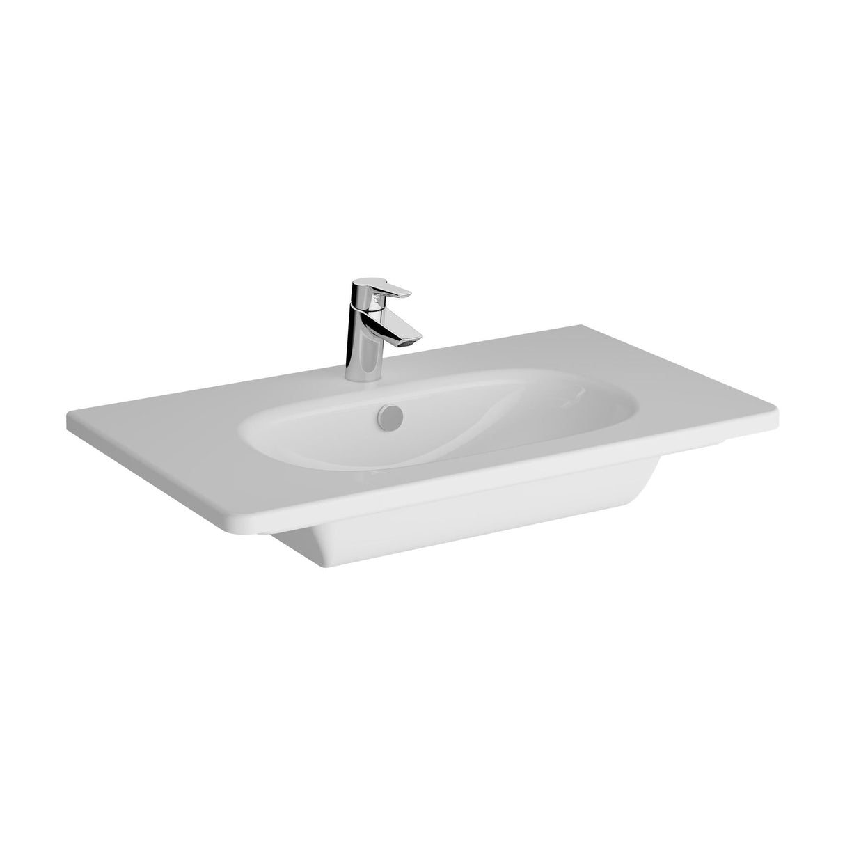 VitrA Wall Mounted Vanity Unit VitrA Root Groove Wall Mounted 2 Drawer 800mm Vanity Unit with Basin