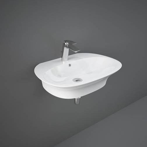 RAK Wall Hung Basin RAK Sensation Wall Hung Basin - 650mm Wide - 1 Tap Hole - in White Alpin