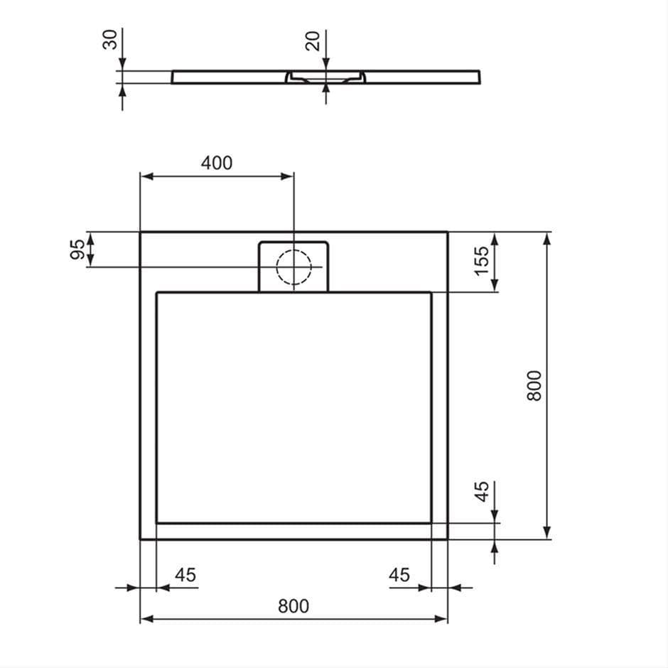 Ideal Standard Rectangle Shower Tray Ideal Standard Ultra Flat S i.life Shower Tray in Jet Black