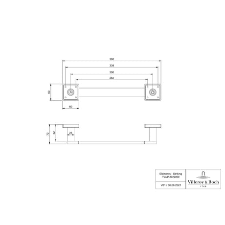 Villeroy & Boch Grab Rail/Bar Villeroy & Boch Elements Striking Grab Bar