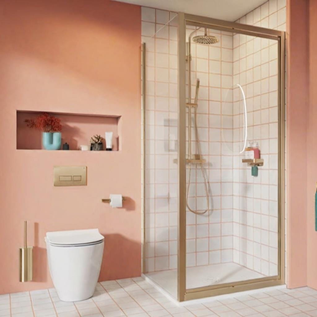 Crosswater Side Panel Brushed Brass / 760mm Crosswater Clear 6 Shower Door Side Panel