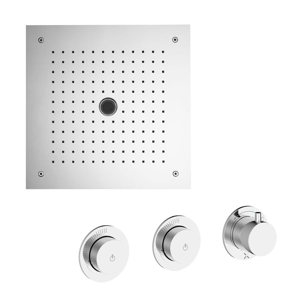 UK Bathroom Store Concealed Shower Set Chrome Crosswater Module Plus Push Shower Set 8 - 2 Outlet with Dual Outlet Recessed Shower Head