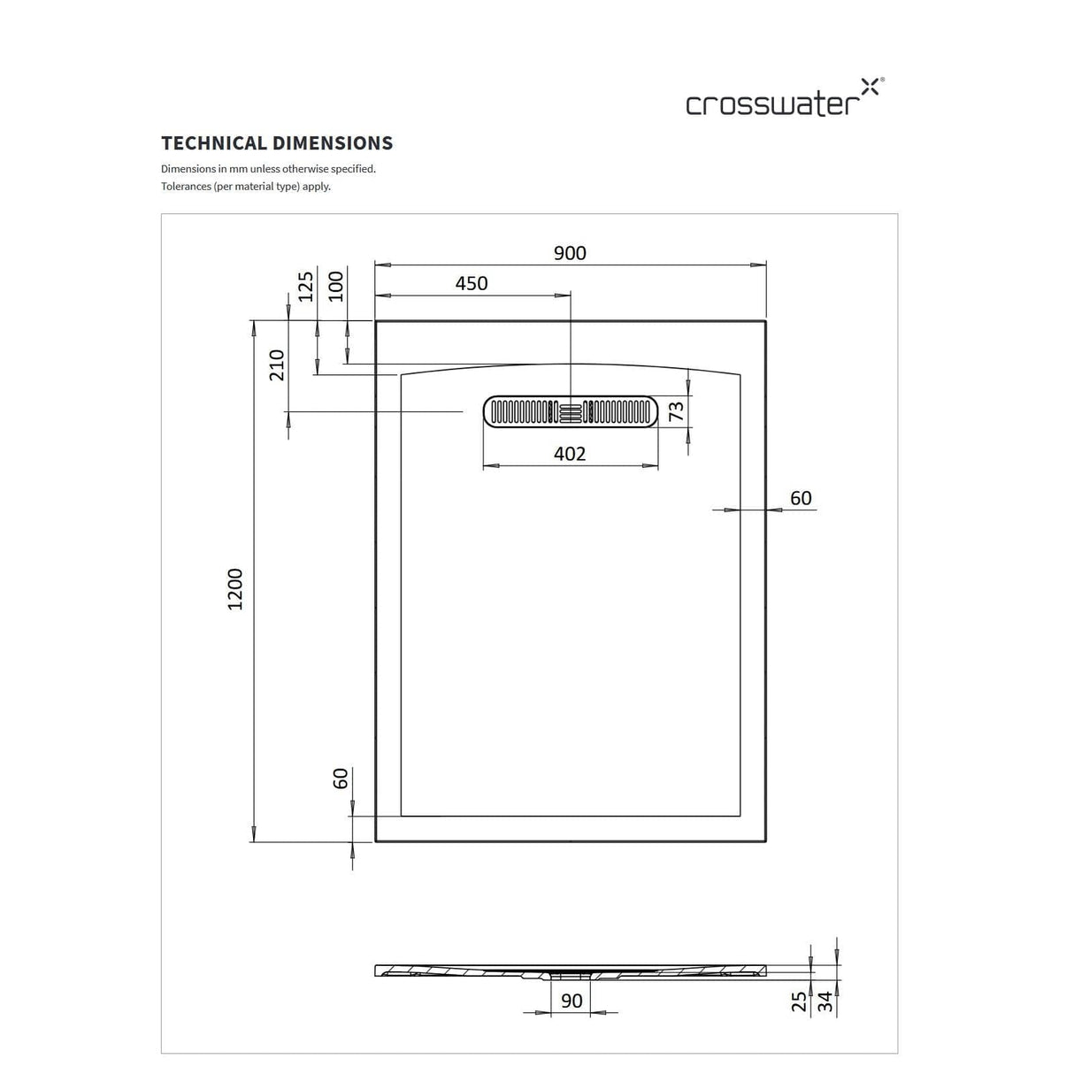Crosswater Rectangle Shower Tray Crosswater Vito Rectangle 25mm Stone Resin Shower Tray