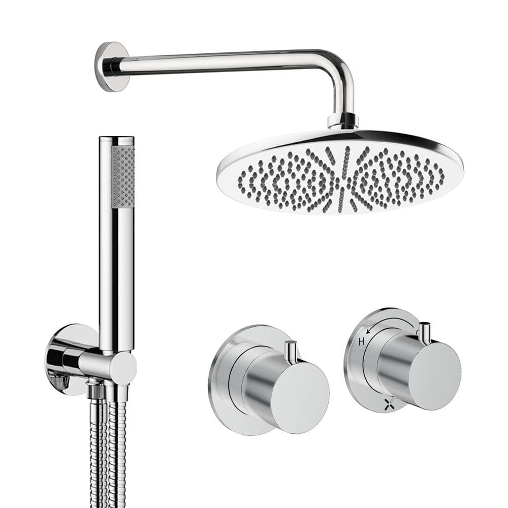 UK Bathroom Store Concealed Shower Set Crosswater Module Shower Set 1 with Fixed Head and Pencil Handset
