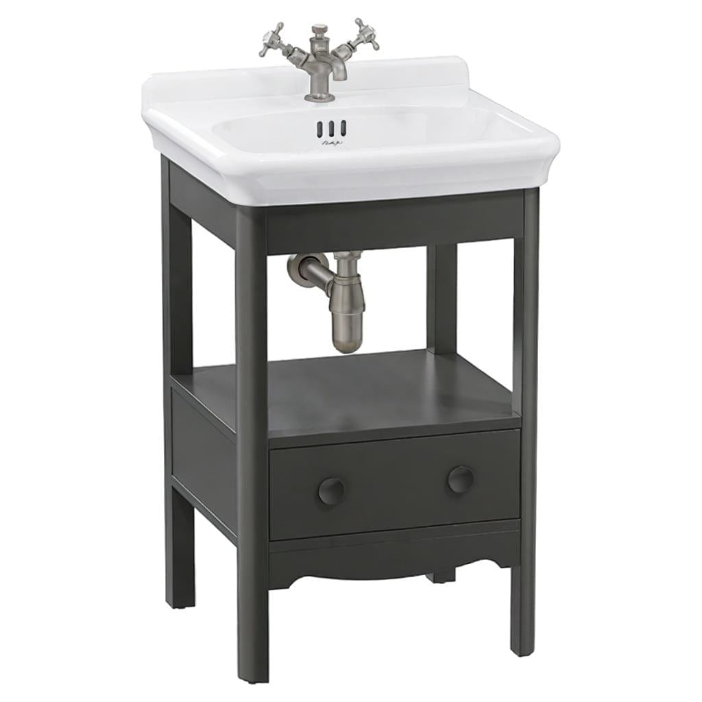 Burlington Floor Standing Vanity Unit Ashbee Grey / 2 Hole Burlington Guild Floor Standing 560mm Vanity Unit with Basin