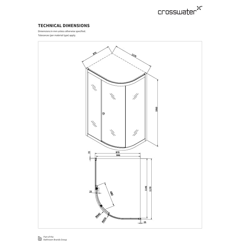 Crosswater Quadrant Shower Enclosure Crosswater Clear 6 Quadrant Shower Enclosure