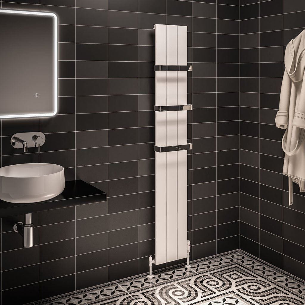 Eastbrook Panel Radiator 1800 x 280mm / Central Heating Eastbrook Rosano Straight Vertical Aluminium Radiator in Matt White
