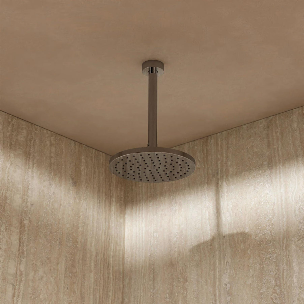 Crosswater Fixed Shower Head 200mm Crosswater Fusion Round Fixed Shower Head with Ceiling Arm