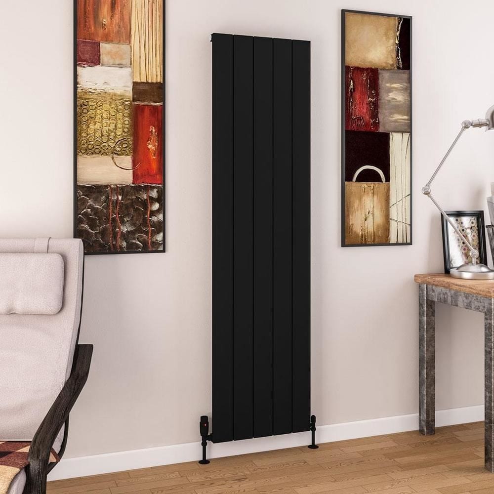 Eastbrook Panel Radiator 1800 x 470 / Central Heating Eastbrook Charlton Vertical Aluminium Designer Radiator in Matt Black