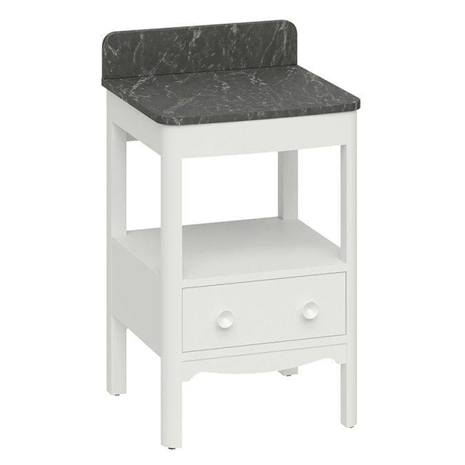 Burlington Floor Standing Vanity Unit Varley White / Marquina Burlington Guild Floor Standing 560mm Vanity Unit with Worktop