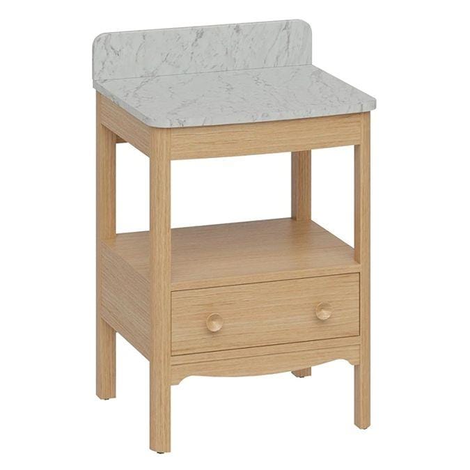 Burlington Floor Standing Vanity Unit Light Oak / Carrara Burlington Guild Floor Standing 620mm Vanity Unit with Worktop