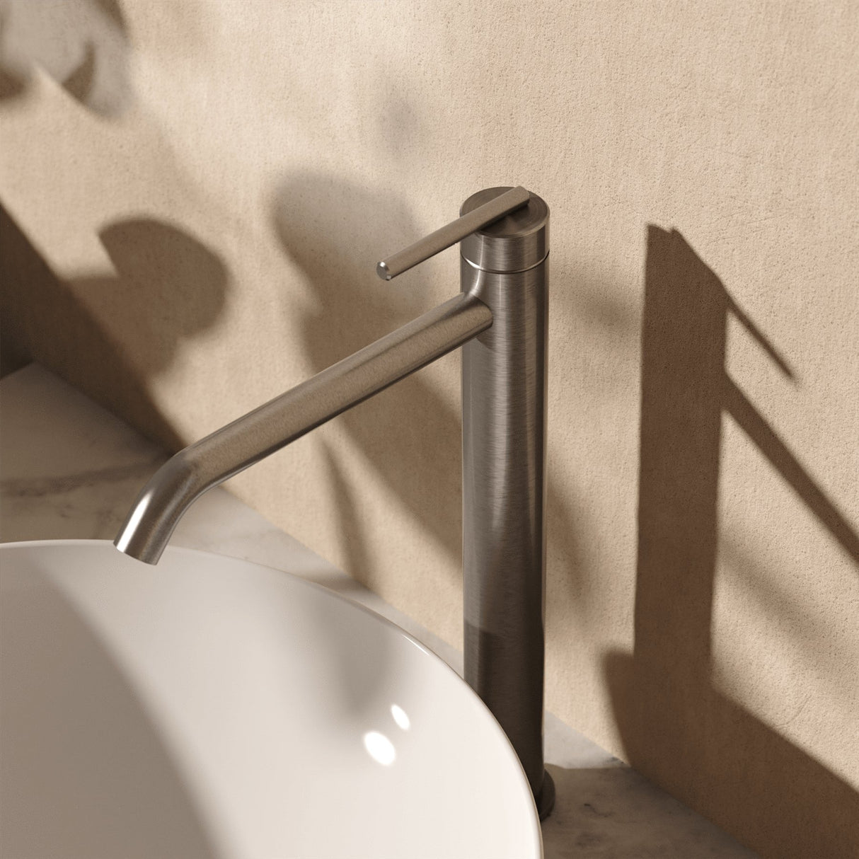 Crosswater Tall Basin Tap Stainless Steel Crosswater 3ONE6 Lever Tall Monobloc Basin Mixer Tap