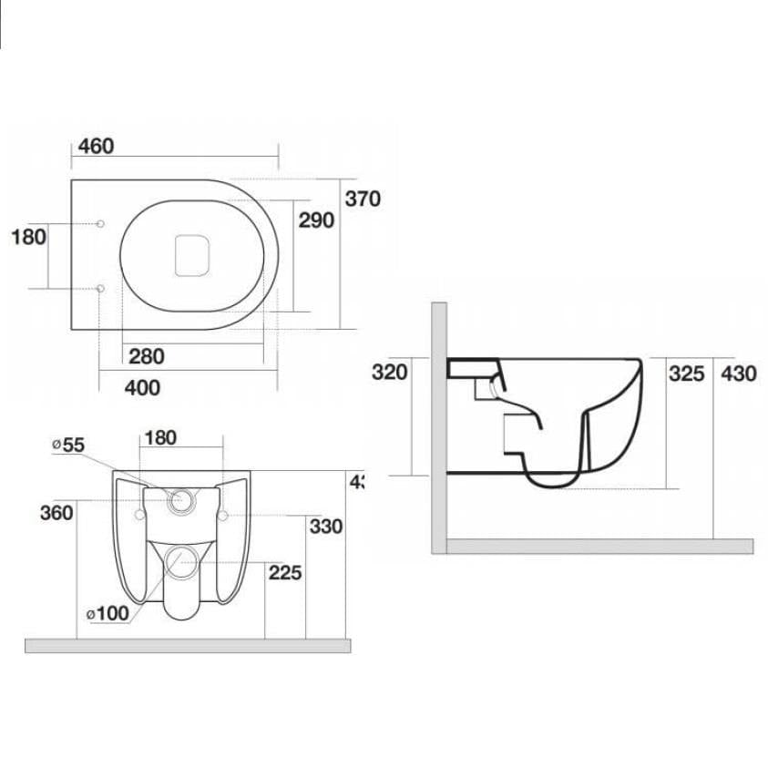 Crosswater Wall Hung Toilet Crosswater Glide II Short Projection Wall Hung Rimless Toilet with Quick Release Soft Close Seat