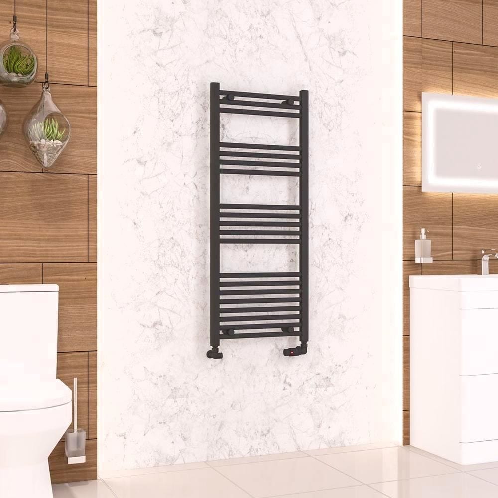 Eastbrook Wendover Straight Vertical Heated Towel Rail in Matt Black