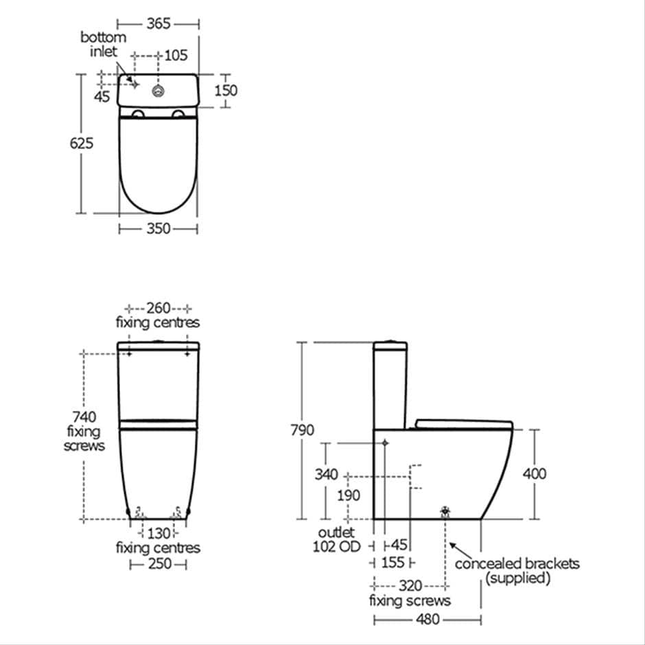 Ideal Standard Close Coupled Toilet Ideal Standard i.life O Close Coupled Rimless Toilet with HydroTwist Flush and Soft Close Seat
