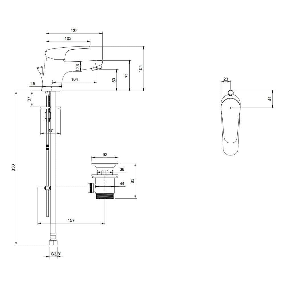 Villeroy & Boch Mono Basin Tap Villeroy & Boch O.Novo Start Single Lever Mini Basin Mixer Tap with Pop-Up Waste in Chrome