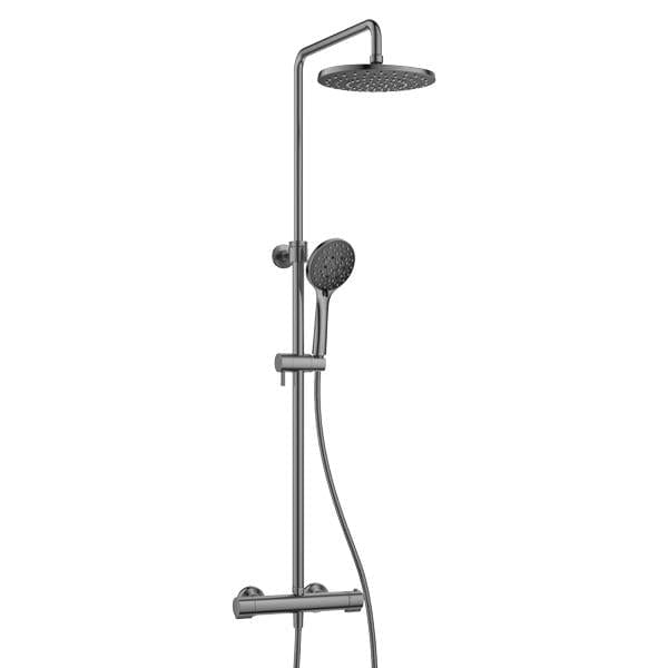 Flova Exposed Shower Set Flova Linea Exposed Thermostatic Shower Valve Set with Adjustable Riser, Rainshower Head and Handset