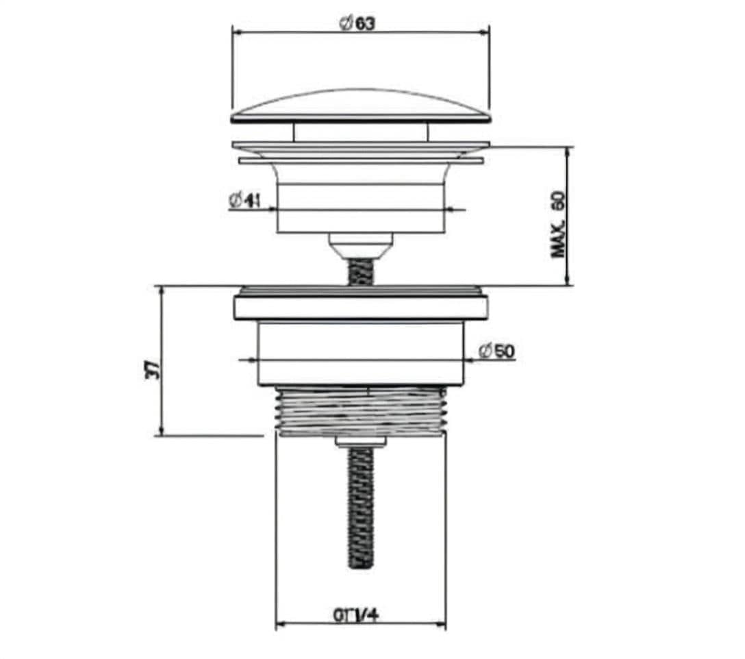 Crosswater Basin Waste Crosswater Universal Click Clack Basin Waste