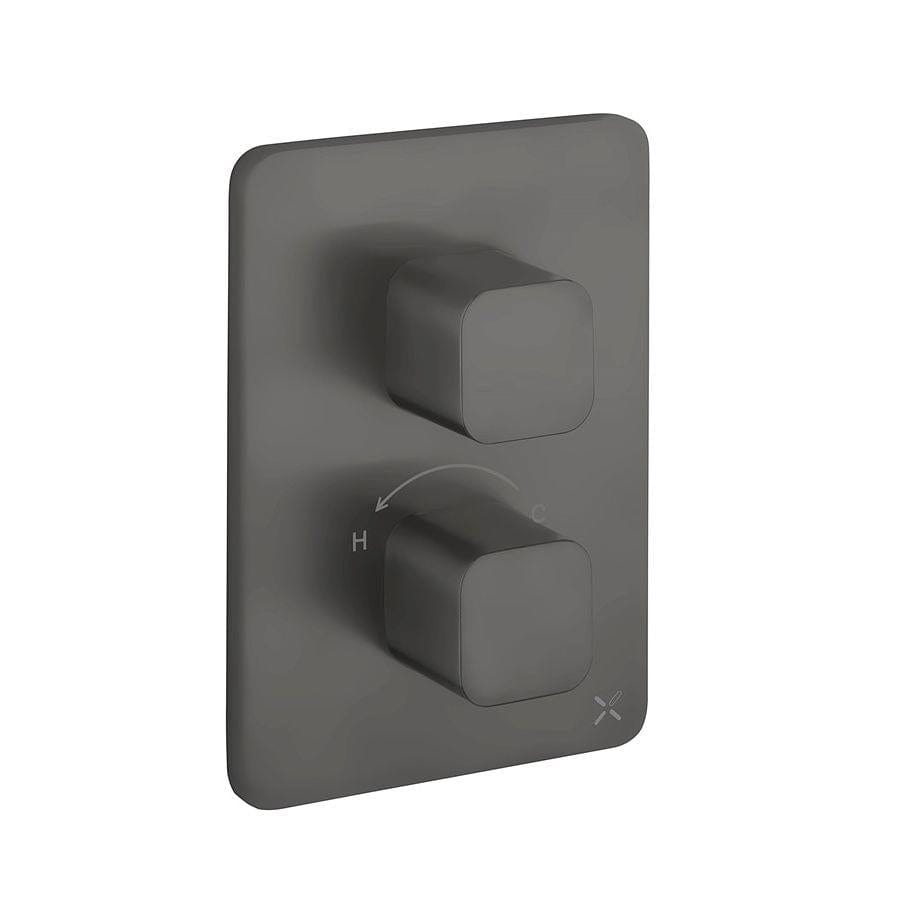 Crosswater Concealed Shower Valve Slate Crosswater Glide II Crossbox 2 Outlet Multi-Flow Trimset