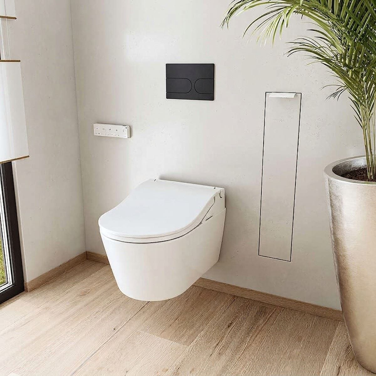 Toto Smart Toilet Toto RW Wall Hung Rimless Washlet® Smart Toilet Complete Auto Flush Pack