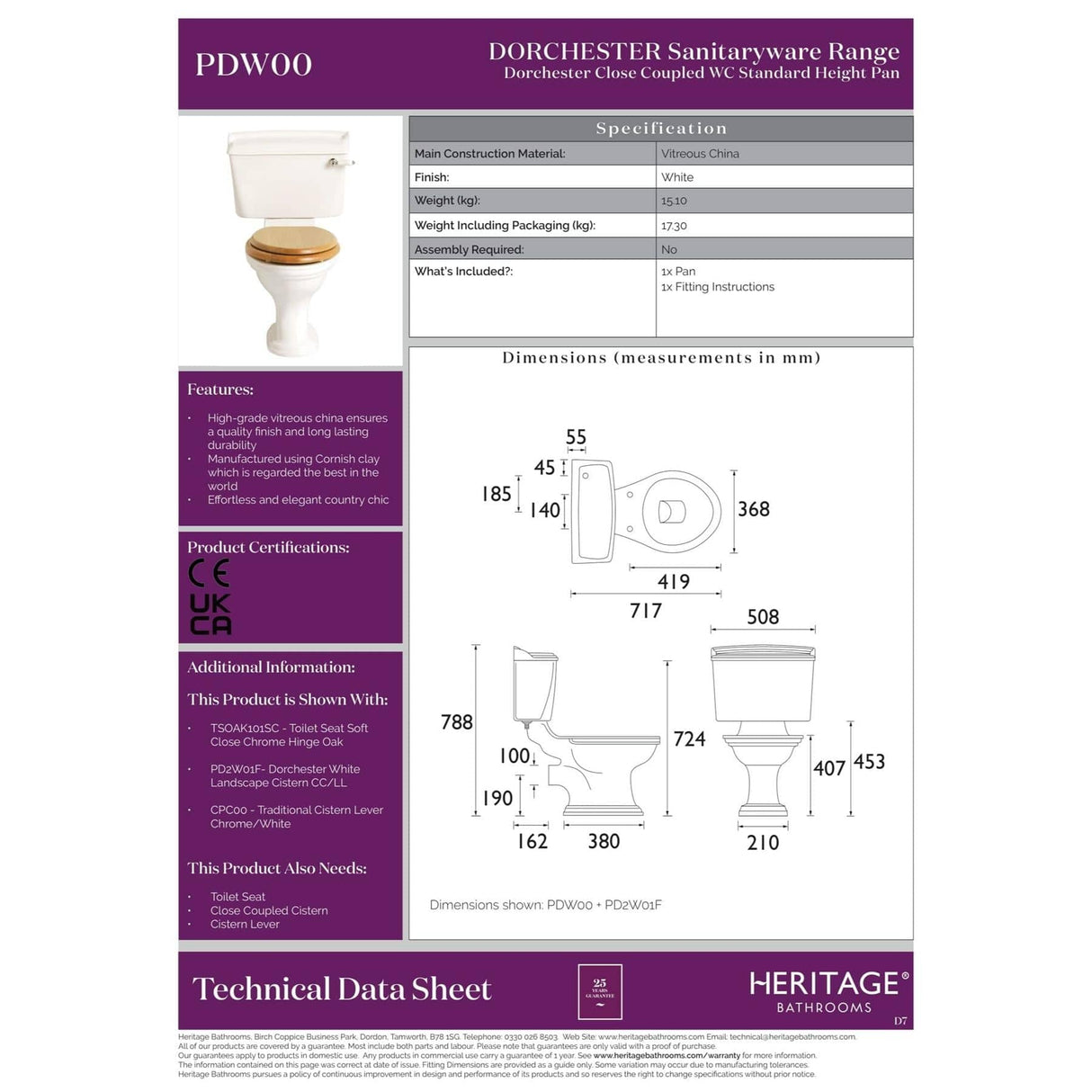 Heritage Close Coupled Toilet Heritage Dorchester Close Coupled Toilet