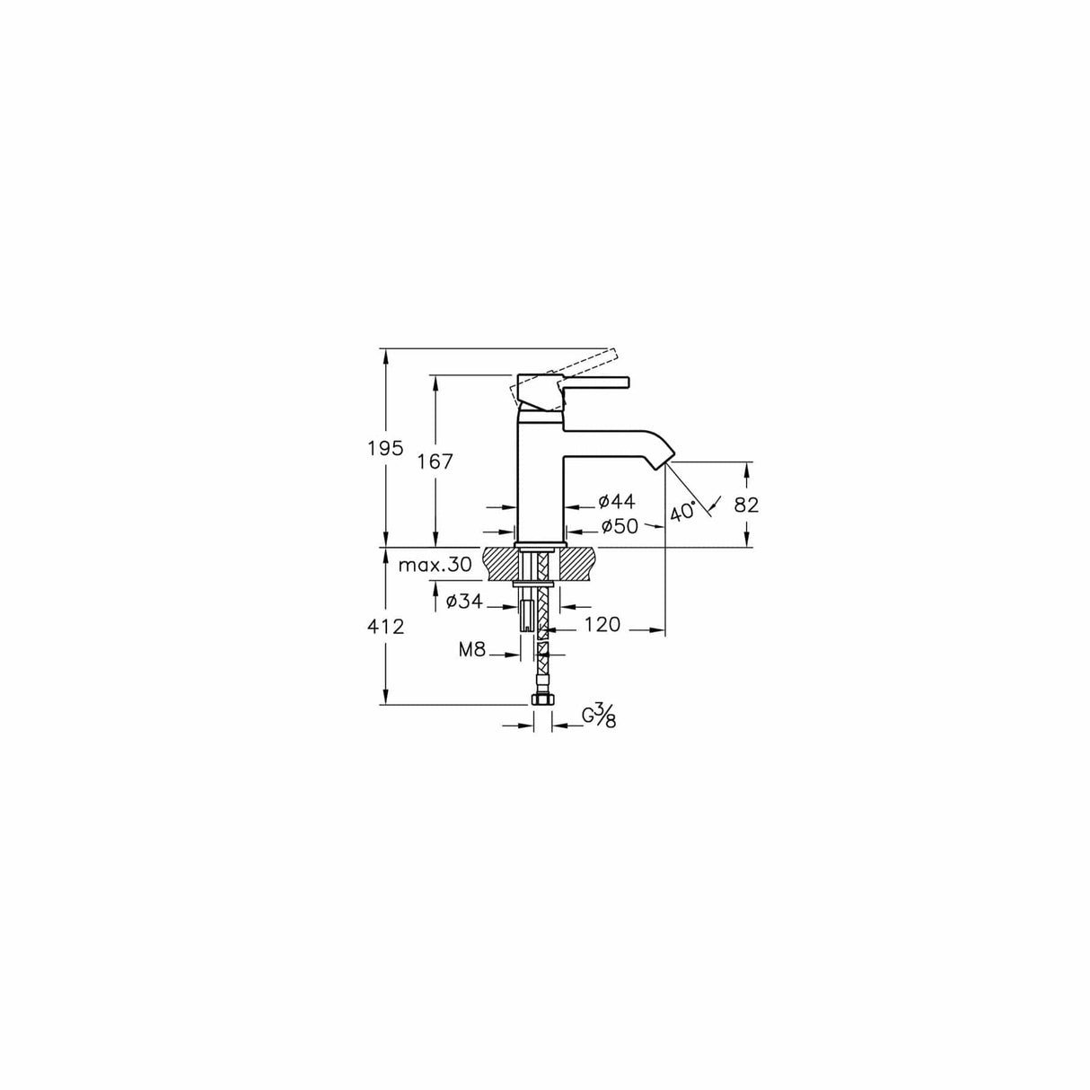 VitrA Mono Basin Tap VitrA Minimax S Basin Mixer Tap