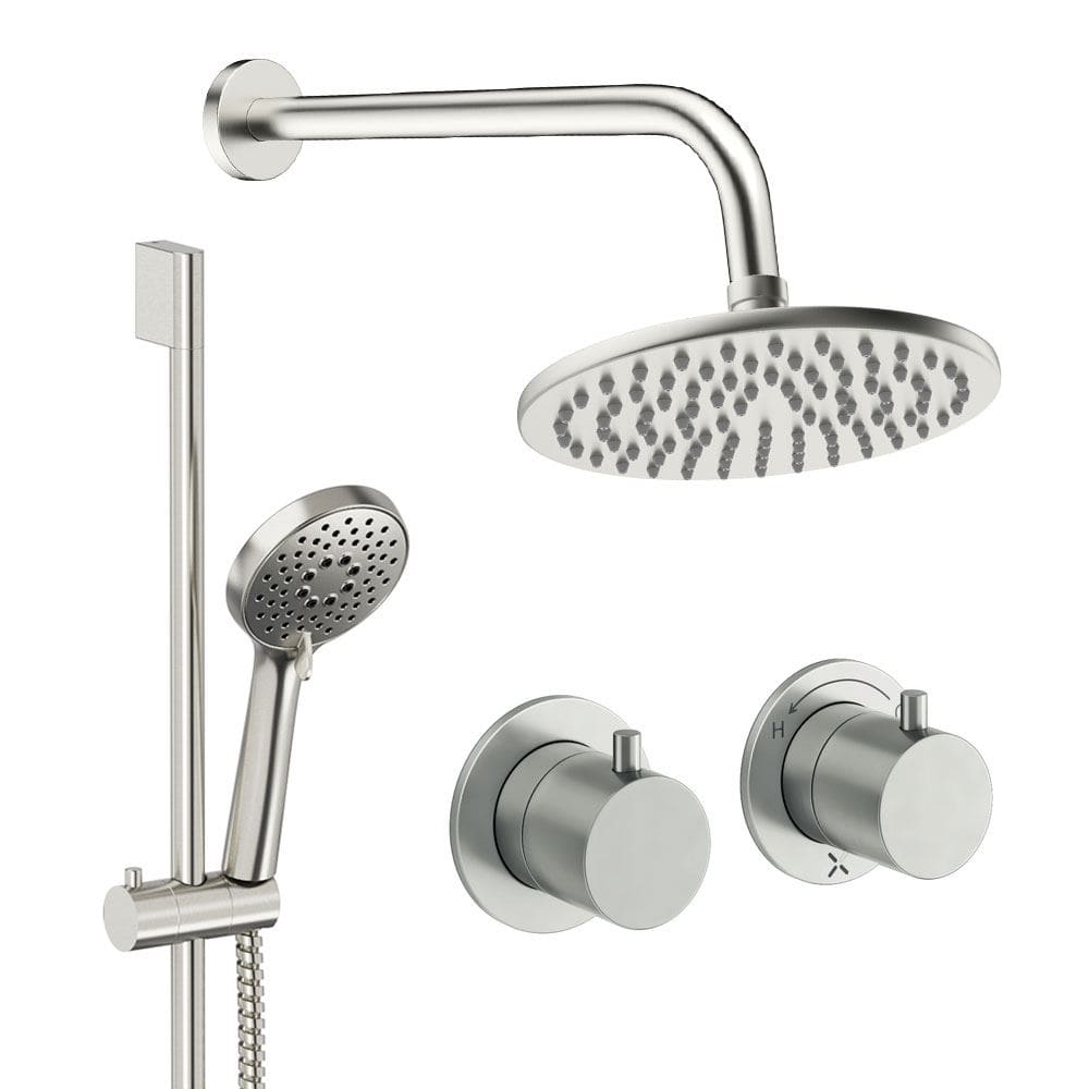 UK Bathroom Store Concealed Shower Set Crosswater Module Shower Set 2 with Riser Rail Kit and Overhead Shower