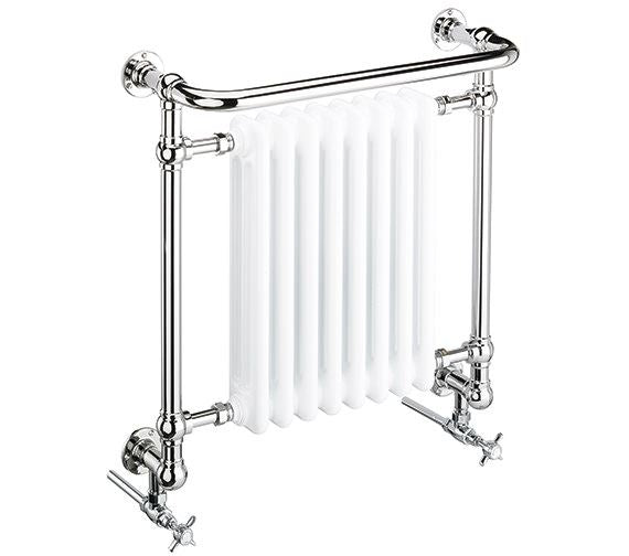 Heritage Clifton Wall Mounted Traditional Radiator - 685 x 675mm - Chrome/White