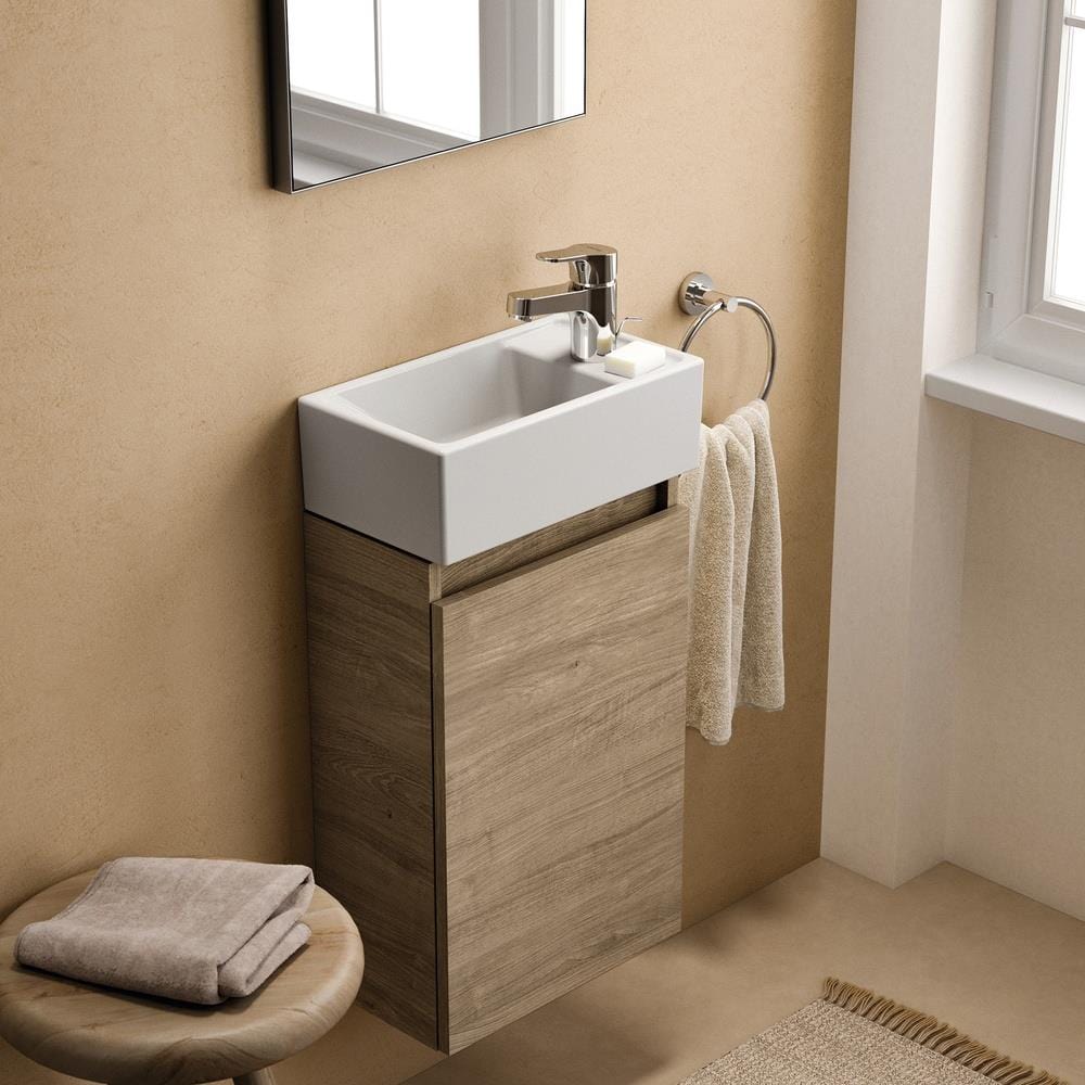 Ideal Standard Wall Mounted Vanity Unit Ideal Standard Eurovit + 350mm Wall Mounted Cloakroom Vanity Unit with 1 Tap Hole Basin