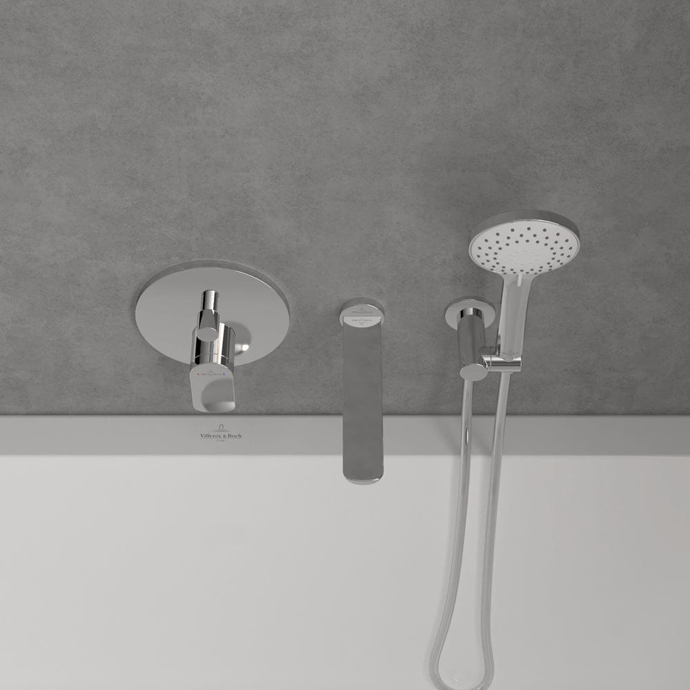 Villeroy & Boch Concealed Shower Valve Villeroy & Boch O.novo 2 Outlet Single Lever Trim Set in Chrome