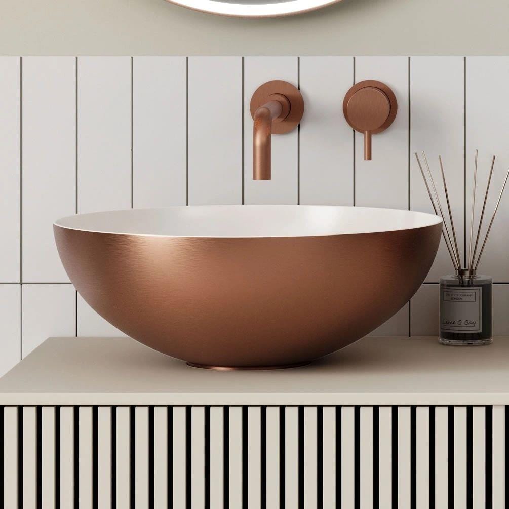 Crosswater Countertop Basin Brushed Bronze Effect Crosswater Circus Round Countertop Basin - 400mm