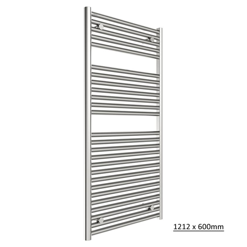 Tissino Ladder Rails 1212 x 600 / Central Heating Tissino Hugo2 Designer Towel Radiator in Chrome