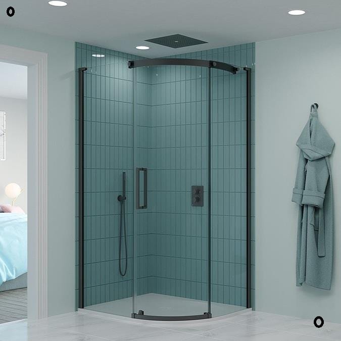 Crosswater Quadrant Shower Enclosure Slate / 1200 x 800mm / Right Hand Crosswater Optix Single Door Quadrant Shower Enclosure