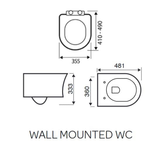 Aquarius K-Series Rimless Wall Hung Toilet and Soft Close Seat