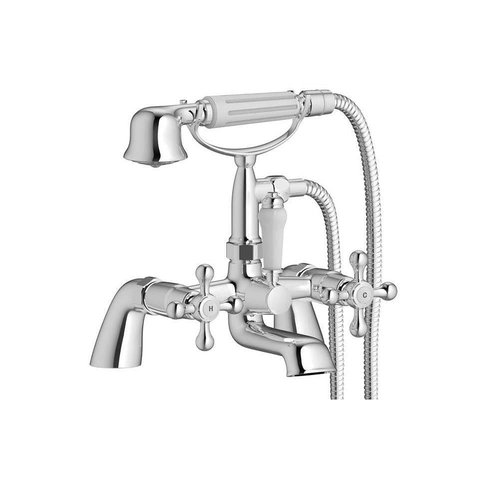 Aquarius Bath Shower Mixer Aquarius Timeless Crosshead Handle Bath Shower Mixer Tap with Kit in Chrome