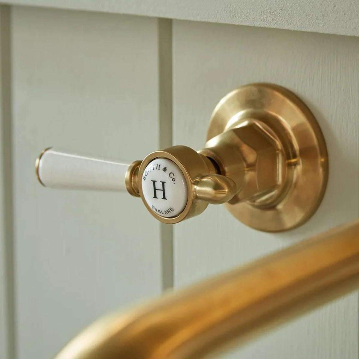Vado Wall Mounted Basin Tap Booth & Co. Axbridge Wall Mounted Basin Mixer Tap with Lever Handles