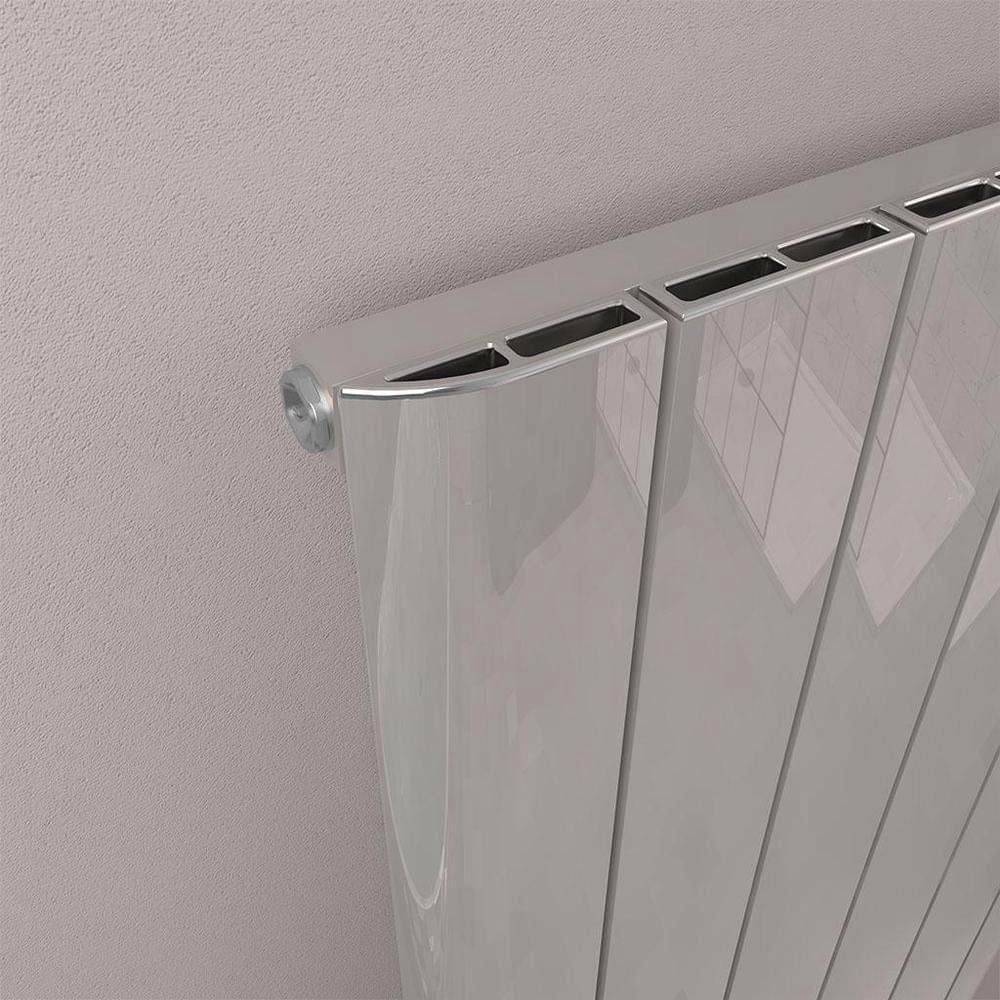 Eastbrook Panel Radiator Eastbrook Peretti Straight Vertical Aluminium Radiator in Polished Aluminium