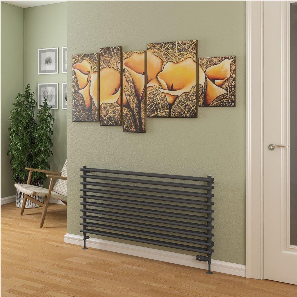 Eastbrook Designer Towel Radiator Eastbrook Murano Horizontal Designer Radiator in Matt Anthracite