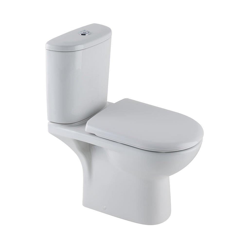 Eastbrook Close Coupled Toilet Eastbrook Kompact Close Coupled Toilet with Push Button Cistern and Soft Close Seat in White