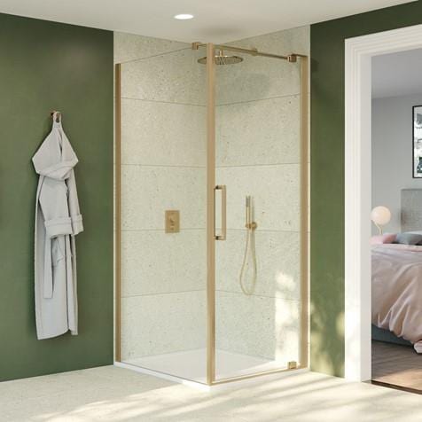 Crosswater Side Panel Brushed Brass / 900mm Crosswater Optix 10 Side Panel for Pivot Shower Door