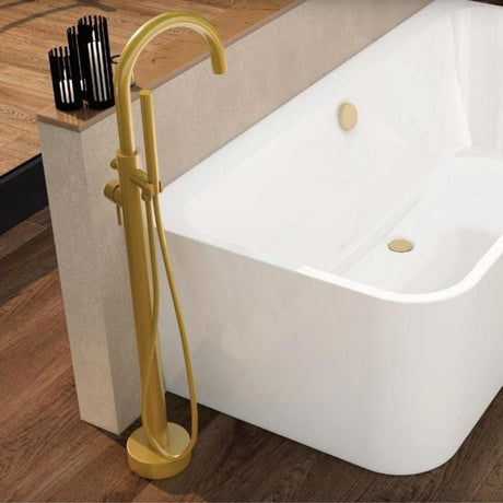Imex Freestanding Bath Filler Imex Ravine Floor Standing Bath Shower Mixer with Hose and Handset