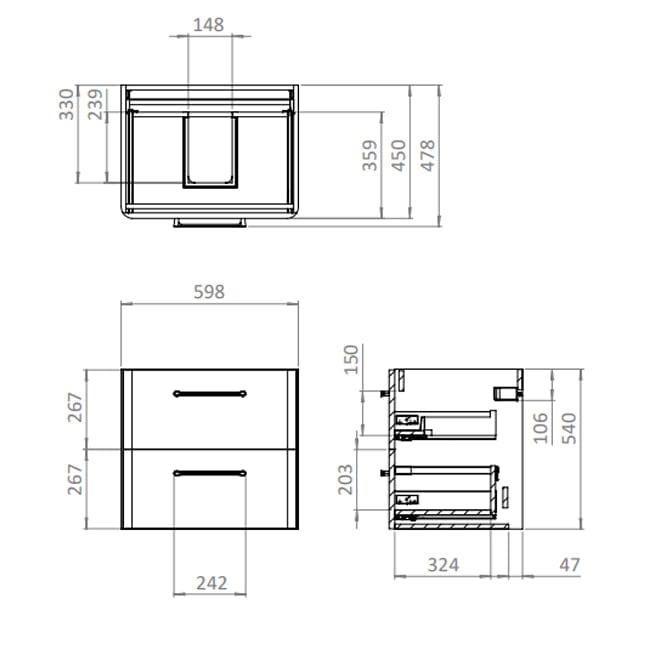 Britton Wall Mounted Vanity Unit Britton Camberwell Wall Mounted 1000mm Vanity Unit with Basin or Worktop