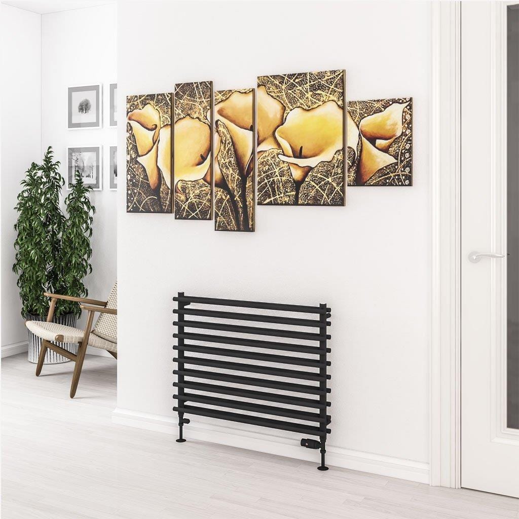 Eastbrook Designer Towel Radiator 600 x 800mm Eastbrook Murano Horizontal Designer Radiator in Matt Black