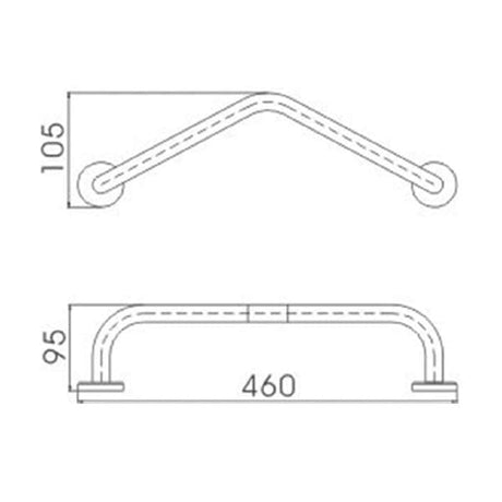 RAK Grab Rail/Bar RAK Angled Grab Rail in Silver