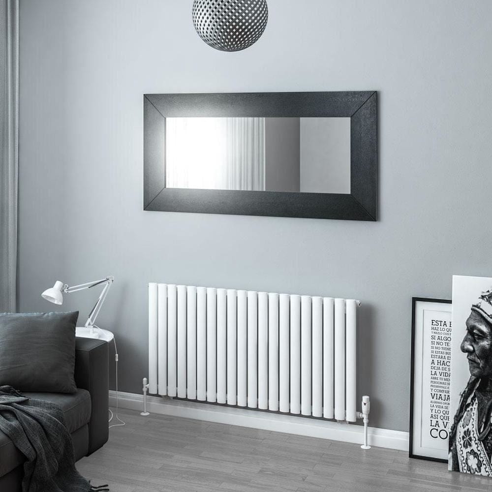 Eastbrook Panel Radiator 600 x 1179mm Eastbrook Tunstall Straight Horizontal Designer Radiator in Matt White