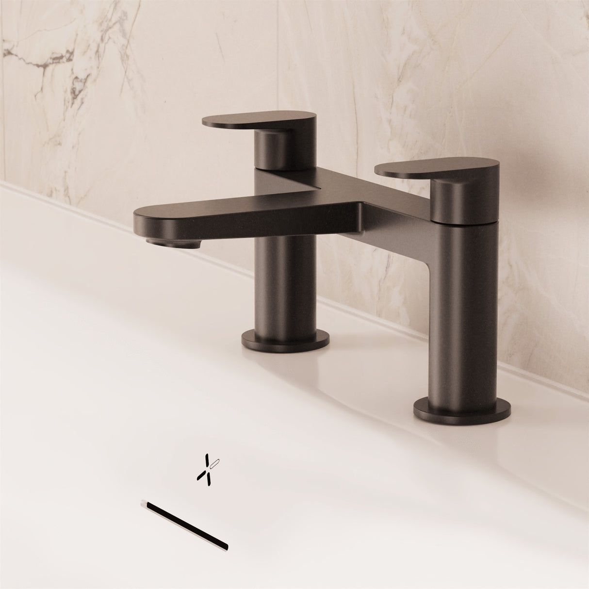 Crosswater Bath Mixer Matt Black Crosswater Drift Bath Filler Tap