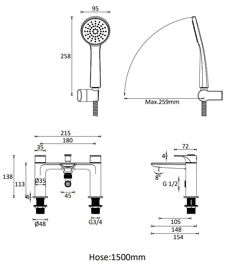 Crosswater Bath Shower Mixer Crosswater Fuse Bath Shower Mixer
